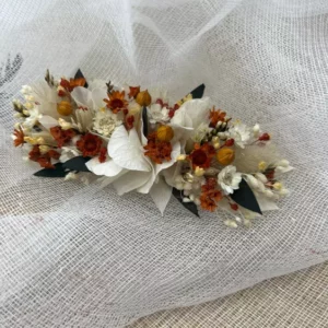 Boutonnière de poche pour mariage en fleurs séchées et stabilisées