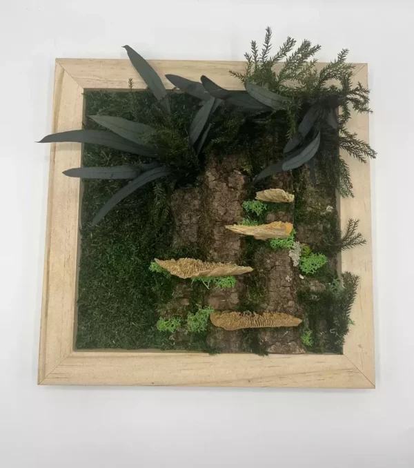 Tableau vegetal en fleurs séchées et stabilisées